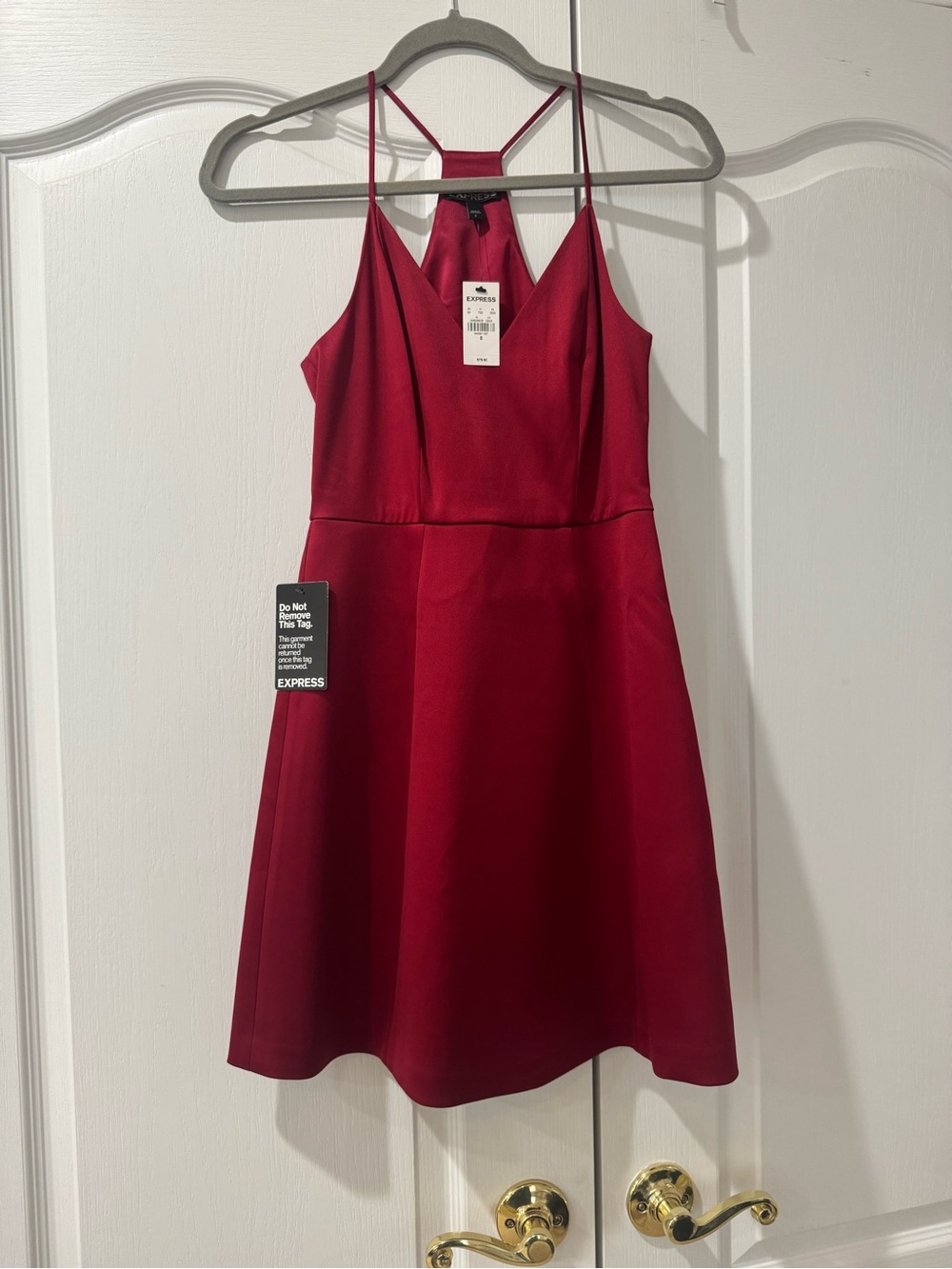 NEW Womens Express Red Mini Structured Fit and Flare Cocktail Dress Size 0